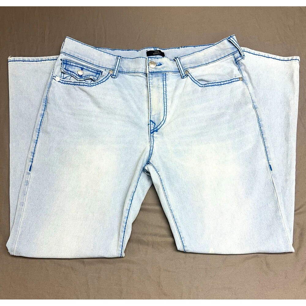 True Religion Geno Men's Light Wash Blue Relaxed Slim Straight Jeans 36W